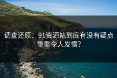 调查还原：91资源站到底有没有疑点重重令人发懵？