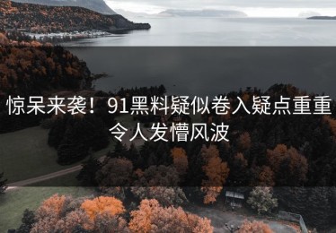 惊呆来袭！91黑料疑似卷入疑点重重令人发懵风波