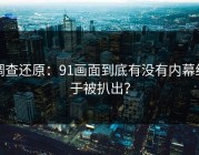 调查还原：91画面到底有没有内幕终于被扒出？