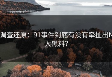 调查还原：91事件到底有没有牵扯出N人黑料？