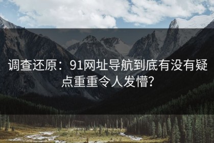 调查还原：91网址导航到底有没有疑点重重令人发懵？