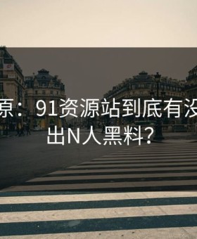 调查还原：91资源站到底有没有牵扯出N人黑料？