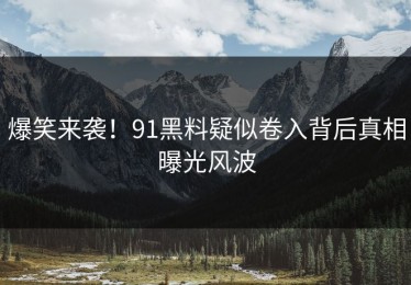 爆笑来袭！91黑料疑似卷入背后真相曝光风波