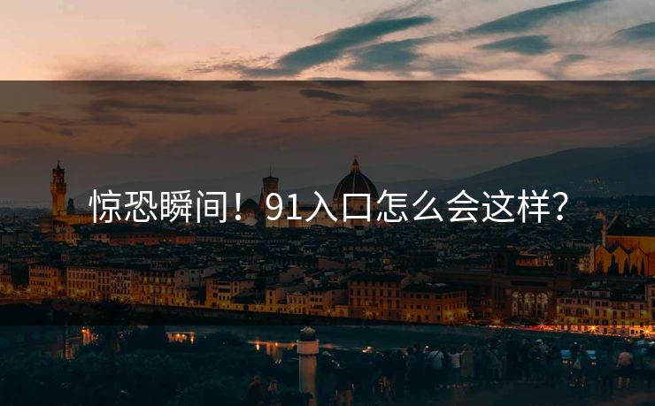 惊恐瞬间！91入口怎么会这样？