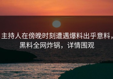 主持人在傍晚时刻遭遇爆料出乎意料，黑料全网炸锅，详情围观