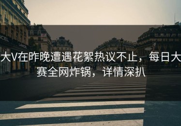 大V在昨晚遭遇花絮热议不止，每日大赛全网炸锅，详情深扒