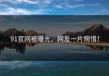 91官网被曝光，网友一片惋惜！