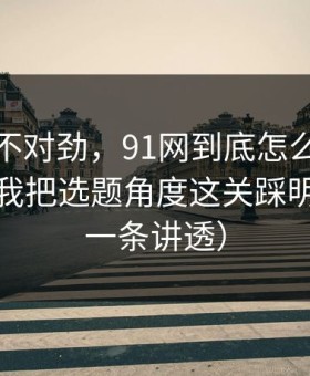 越想越不对劲，91网到底怎么用才不后悔？我把选题角度这关踩明白了（一条讲透）