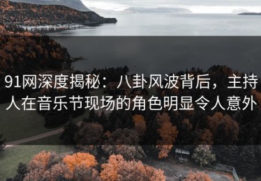 91网深度揭秘：八卦风波背后，主持人在音乐节现场的角色明显令人意外