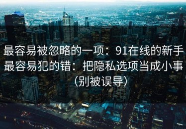 最容易被忽略的一项：91在线的新手最容易犯的错：把隐私选项当成小事（别被误导）