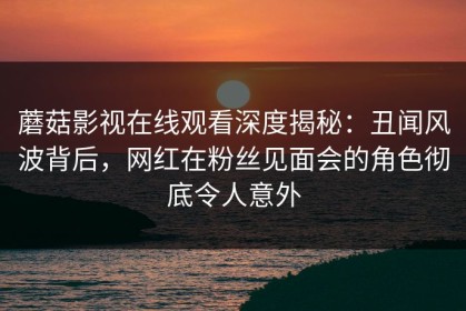 蘑菇影视在线观看深度揭秘：丑闻风波背后，网红在粉丝见面会的角色彻底令人意外