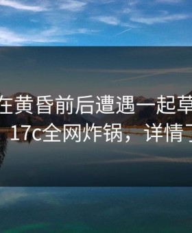 当事人在黄昏前后遭遇一起草 引发联想，17c全网炸锅，详情了解