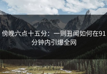 傍晚六点十五分：一则丑闻如何在91分钟内引爆全网