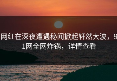 网红在深夜遭遇秘闻掀起轩然大波，91网全网炸锅，详情查看