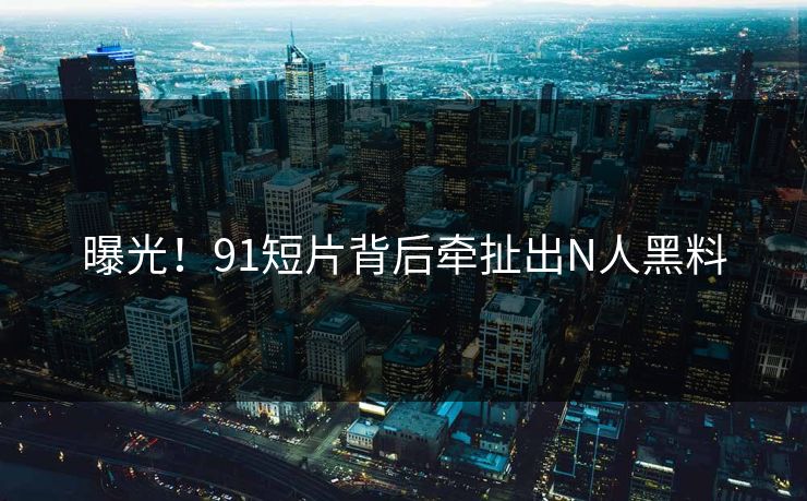 曝光！91短片背后牵扯出N人黑料