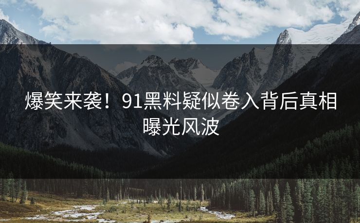 爆笑来袭！91黑料疑似卷入背后真相曝光风波