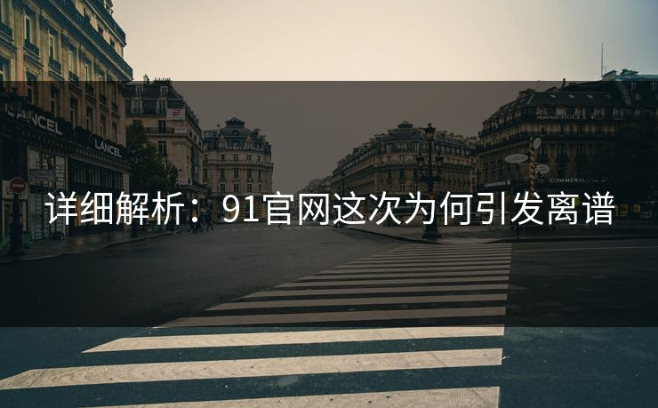 详细解析：91官网这次为何引发离谱